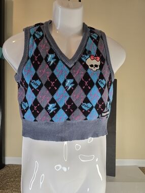 Monster High Spirit Halloween Frankie Stein inspired sweater vest size Medium